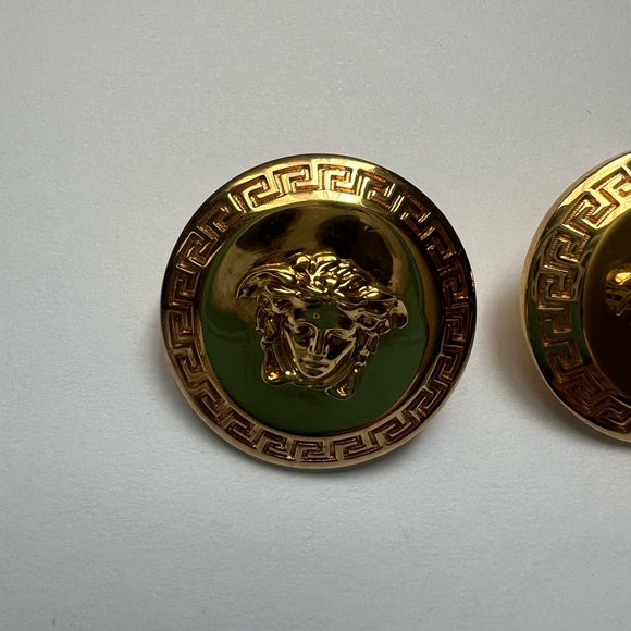 Versace TRIBUTE MEDUSA Large STUD EARRINGS in Gold - Picture 11 of 13